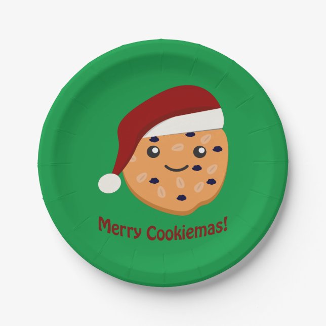 Merry Cookiemas Weihnachtskeks Pappteller (Vorderseite)