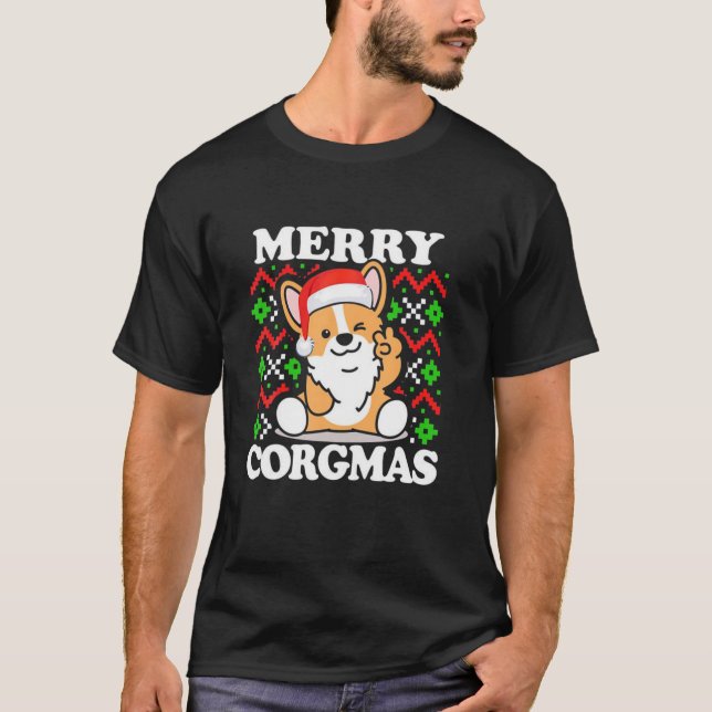 Merry Corgmas Funny Corgi Dog T-Shirt (Vorderseite)
