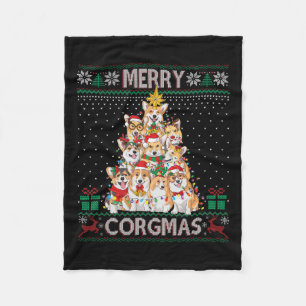 Merry Corgmas Ugly Sweater Funny Corgi Christmas T Fleecedecke