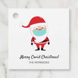 Merry Covid Weihnachten Weihnachtsmann mit Facemas Geschenkanhänger