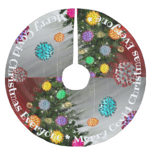 Merry Covid Weihnachtsbaumschmuck Polyester Weihnachtsbaumdecke