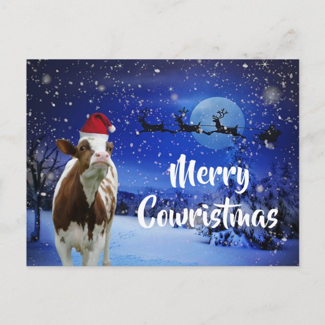 Merry Cowristmas Weihnachten Urlaub Postkarte (Vorderseite)