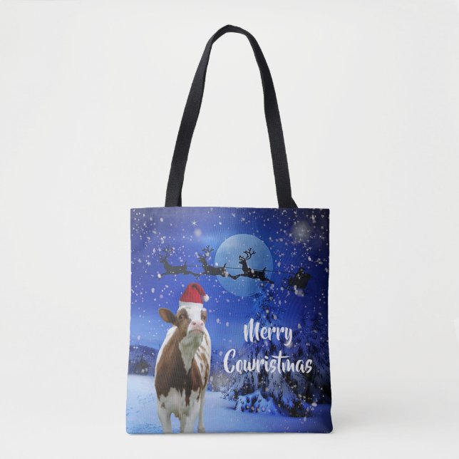 Merry Cowristmas Weihnachten Urlaub Tasche (Vorderseite)