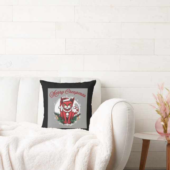 Merry Creepmas Cat Throw Kissen (Liege)