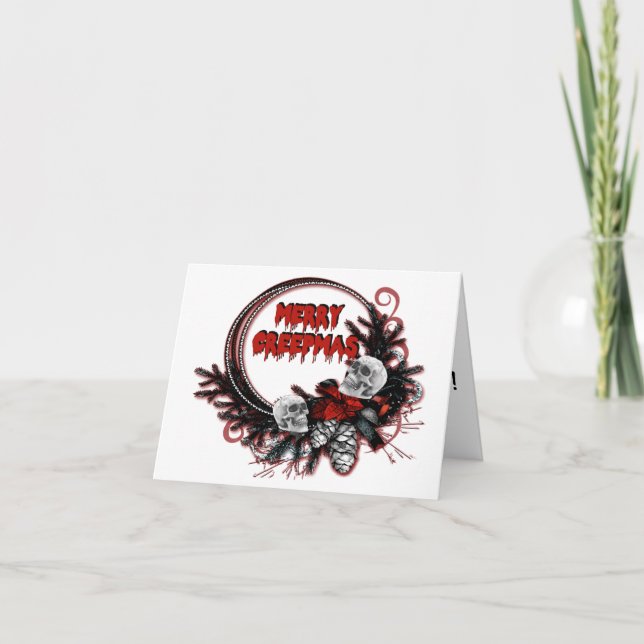 Merry Creepmas individualisierbare Weihnachtskarte Karte (Vorderseite)