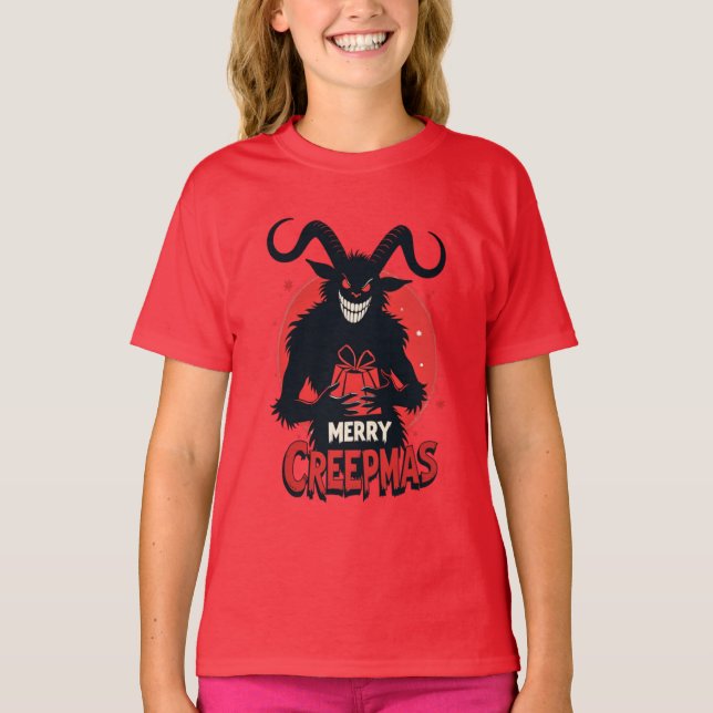 Merry Creepmas Krampus Holiday T-Shirt (Vorderseite)