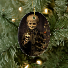 Merry Creepmas Spooky Boy Gothic Vintag Keramik Ornament