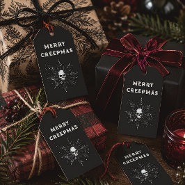 Merry Creepmas Spooky Gothic Snowflake Geschenkanhänger