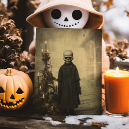 Merry Creepmas Spooky Skeleton Gothic Vintag Postkarte