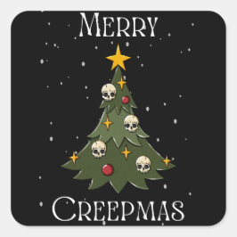 Merry Creepmas Tree Square Sticker