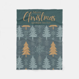 merry crishtmas green pattern  fleecedecke