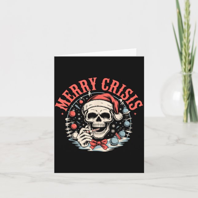 Merry Crisis Dark Humor Sarcastic Christmas Goth P Karte (Vorderseite)