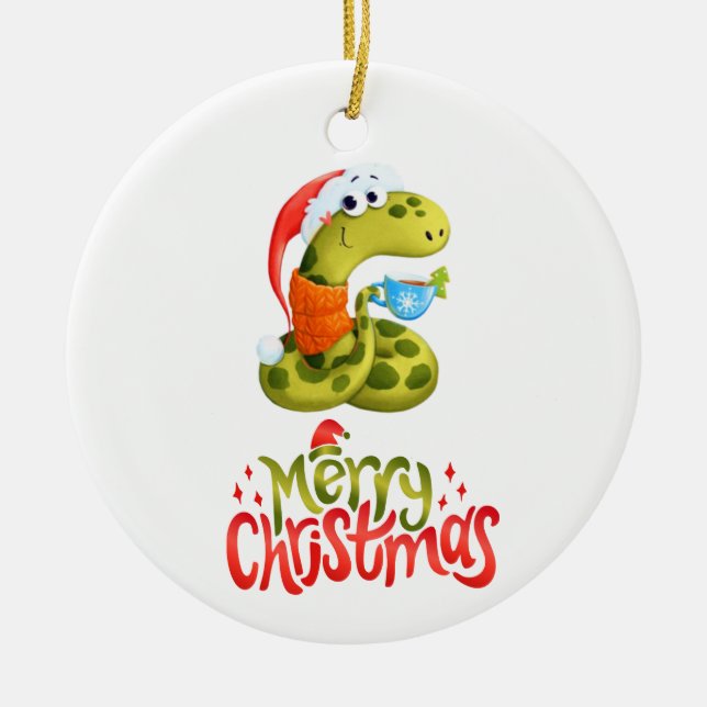 Merry Cristmas Keramik Ornament (Vorne)