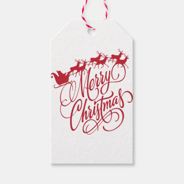 Merry Cristmas renos Geschenkanhänger (Vorderseite)