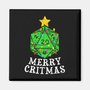 Merry Critmas D20 Rpg Weihnachtsbaum Rpg Gamer Gam Magnet