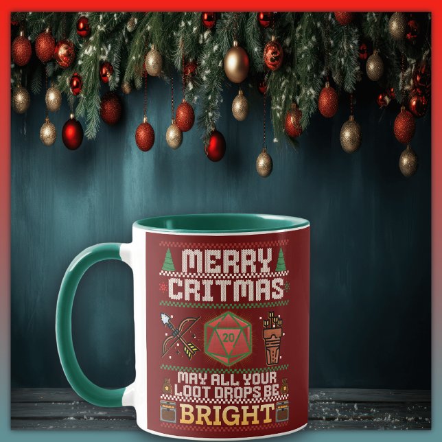 Merry Critmas Loot Drop | Archer Ugly Sweater Tasse (Von Creator hochgeladen)