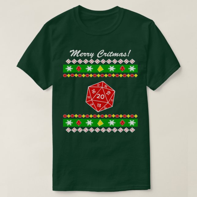 Merry Critmas Ugly Christmas Sweater T-Shirt (Design vorne)