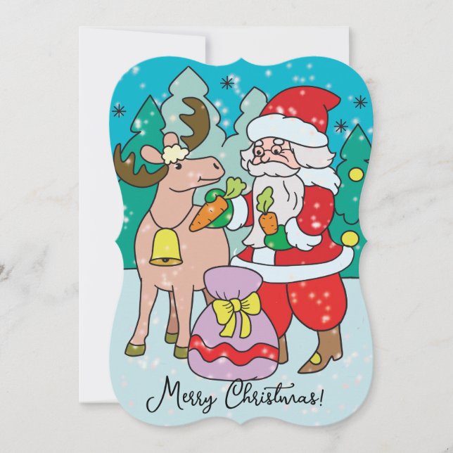 Merry Crostmas, Weihnachtsmann Karte (Vorderseite)