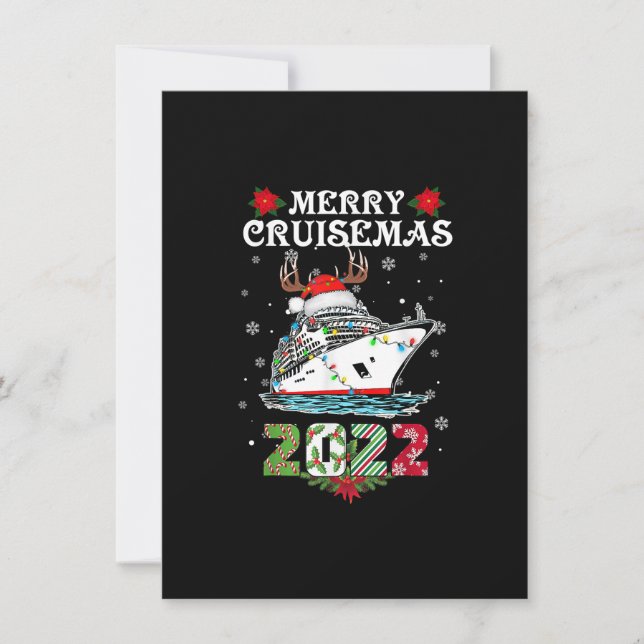 Merry Cruisemas 2022-Kreuzfahrtschiff Familie Weih Einladung (Vorderseite)