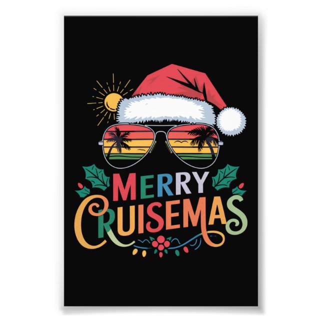 Merry Cruisemas 2024 Weihnachten Weihnachtsmann Fotodruck (Vorne)