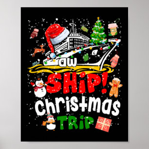 Merry Cruisemas Funny Cruise Ship Familie Weihnach Poster