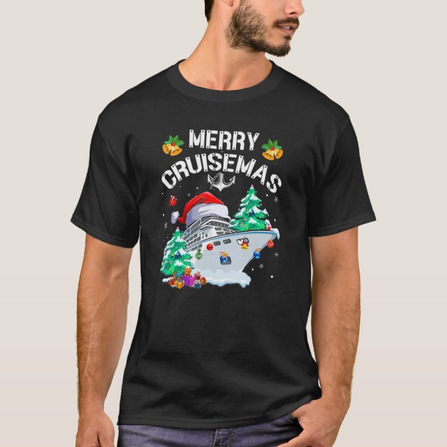 Merry Cruisemas Funny Cruise Ship Familie Weihnach T-Shirt (Vorderseite)