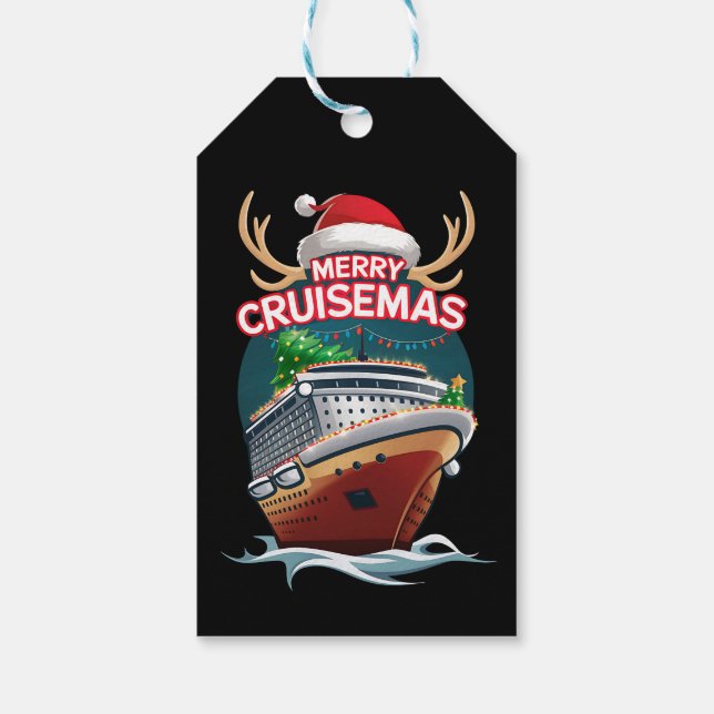 Merry Cruisemas Kreuzfahrtschiff Familie Weihnacht Geschenkanhänger (Rückseite)