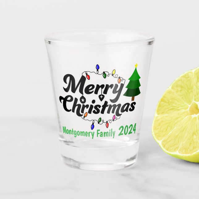 Merry Cruisemas Personalisiert Family Schnapsglas (Vorderseite)