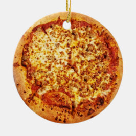 Merry Crustmas Deep Dish Käse Wurst Pizza Keramik Ornament