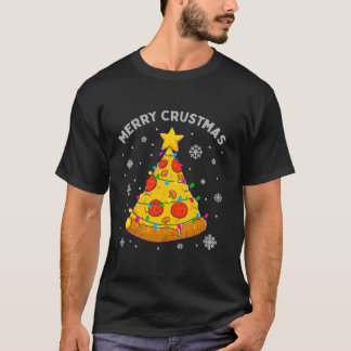 Merry Crustmas Funny Pizza Weihnachtsbaum Xmas Hol T-Shirt