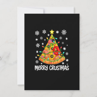Merry Crustmas Pizza Christmas Tree Pizza Lover Xm Einladung