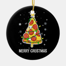Merry Crustmas Pizza Weihnachtsbaum Weihnachtsgesc Keramik Ornament
