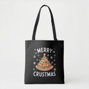 Merry Crustmas Pizza Weihnachtsbaum Weihnachtsgesc Tasche