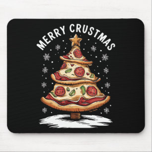 Merry Crustmas Pizza Weihnachtsbaum Xmas Funny Piz Mousepad