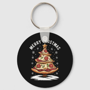 Merry Crustmas Pizza Weihnachtsbaum Xmas Funny Piz Schlüsselanhänger