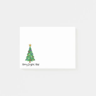 Merry Crystal-Mas Geometric Christmas Tree Post-it Klebezettel