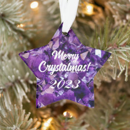 Merry Crystalmas 2023 Lila Amethyst Crystal Ornament