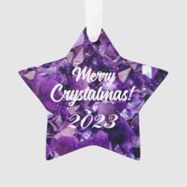 Merry Crystalmas 2023 Lila Amethyst Crystal Ornament