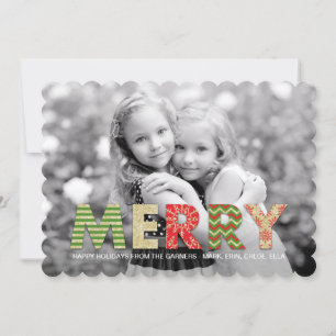 Merry Cutouts Holiday Foto Cards Feiertagskarte
