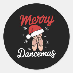 Merry Dancemas Ballet Dancer Dozentin Weihnachtsma Runder Aufkleber