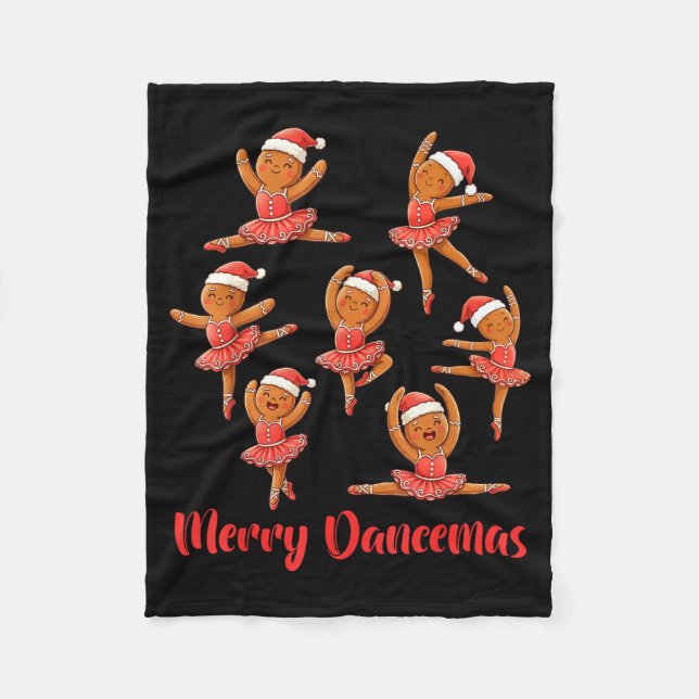 Merry Dancemas Ballet Dancer Gingerbread Teacher C Fleecedecke (Vorderseite)