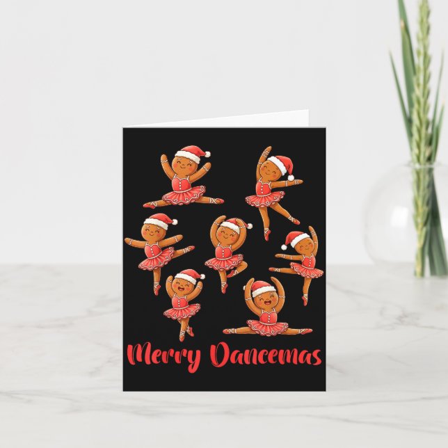 Merry Dancemas Ballet Dancer Gingerbread Teacher C Karte (Vorderseite)