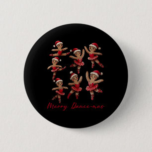 Merry Dancemas Gingerbread Dancer Ballett Weihnach Button