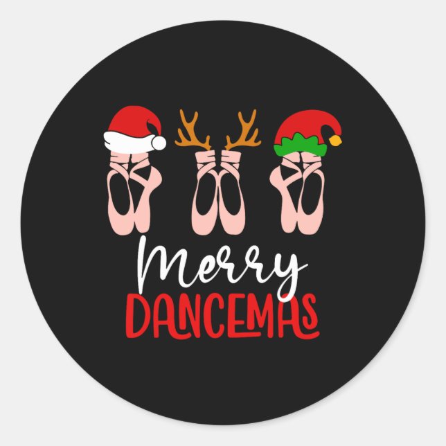 Merry Dancemas Runder Aufkleber (Vorderseite)