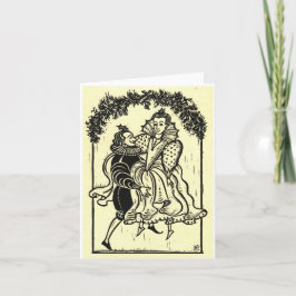 Merry Dancers - Woodcut Karte