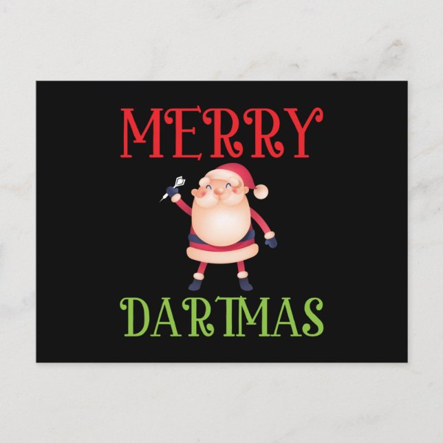 Merry Dartmas - Merry Christmas Dart Postkarte (Vorderseite)