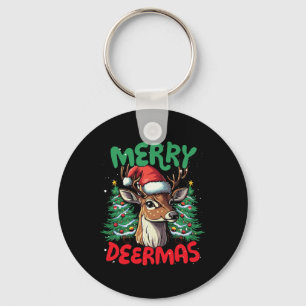 Merry Deermas Funny Christmas Duck Lover Schlüsselanhänger