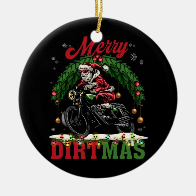 Merry Dirtmas WeihnachtsLICHT Weihnachtslieder Wei Keramik Ornament (Vorne)
