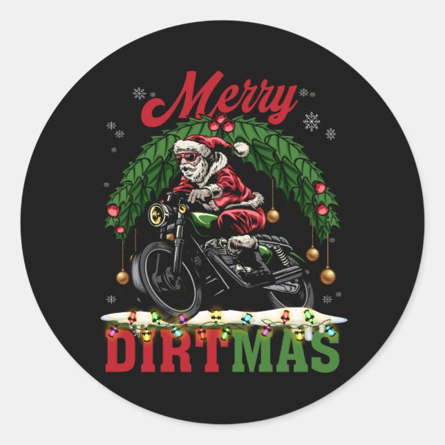 Merry Dirtmas WeihnachtsLICHT Weihnachtslieder Wei Runder Aufkleber (Vorderseite)