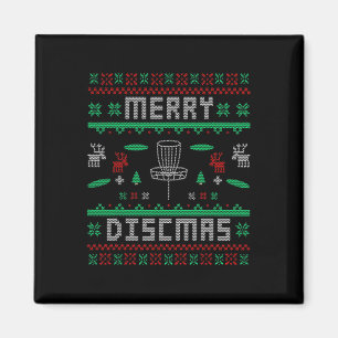 Merry Discmas Disk Golf Ugly Christmas Merry Chris Magnet